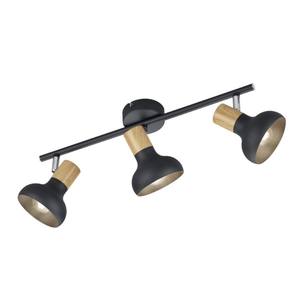 Regleta de 3 focos 3xE14 negra: diseño moderno, fácil instalación, ideal para iluminación general y entornos interiores. - Product Image 1