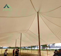 Grande Tente de Réception Extérieure en Toile de Voile pour Événement, Chapiteau à Mâts Extensible pour Mariage de 100 Personnes