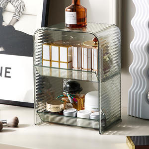 Boîte de rangement murale pour salle de bain, rectangulaire, durable, sans installation requise, étagère à cosmétiques pour table de toilette - Product Image 4