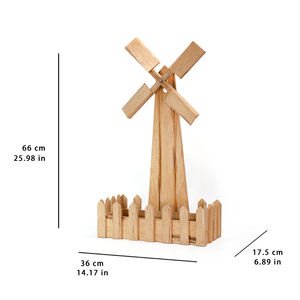 <span class=keywords><strong>Pot</strong></span> <span class=keywords><strong>de</strong></span> fleurs en bois avec <span class=keywords><strong>moulin</strong></span> à <span class=keywords><strong>vent</strong></span> pour l'extérieur et le jardin - Product Image 3