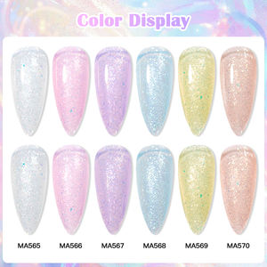 MEET ACROSS 7ml Semi-Transparent <span class=keywords><strong>Macaron</strong></span> Couleur Soak Off Nail Art Gel Vernis <span class=keywords><strong>pour</strong></span> Manucure Paillettes Paillettes Gel Vernis À <span class=keywords><strong>Ongles</strong></span> - Product Image 6