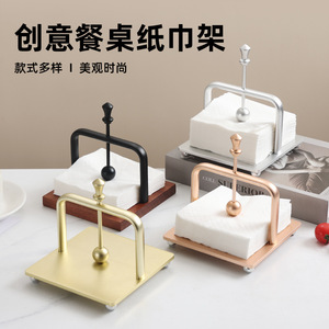 Sapele Wood Napkin Holder With Metal Frame Square Design For Coffee Shop Beverage Service Zone - Product Image 5