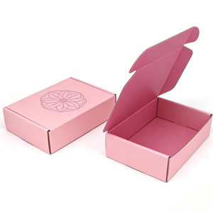 Boîte d'expédition en carton ondulé rose personnalisée, boîte d'envoi écologique avec logo pour <span class=keywords><strong>abonnement</strong></span>, cadeau, emballage e-commerce - Product Image 2