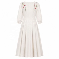 Robes en lin pour femmes personnalisées en usine, vêtements d'intérieur en lin, jupes longues à manches courtes, vêtements grande taille, jupes longues en lin