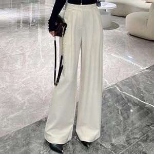 Pantalons larges pour femmes 2025 - Pantalons drapés taille haute |   Vêtements de bureau décontractés, résistants aux plis, couleur personnalisable, vente en gros - Product Image 4