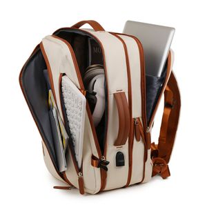 Cross-border Large Capacity Expandable USB Port Denim Breathable Polyester <b>Computer</b> <b>Bag</b> Casual Fashion All-Match - Product Image 3