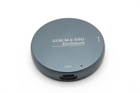 Boîtier SSD NVMe M.2 2230 en aluminium rond - Portable - USB-C 10 Gbps - Boîtier SSD externe - 256 Go/512 Go/1 To