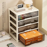 Boîte de rangement de bureau grande capacité, organiseur de tiroir multi-compartiments, boîte de rangement en plastique anti-chute, organiseur de tiroir coulissant