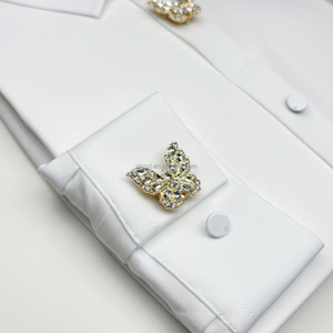 Khuy măng sét bướm lớn sang trọng, đính đá lấp lánh, tự làm, phụ kiện dành cho doanh nhân, quà tặng sinh nhật, OEM ODM - Product Image 2