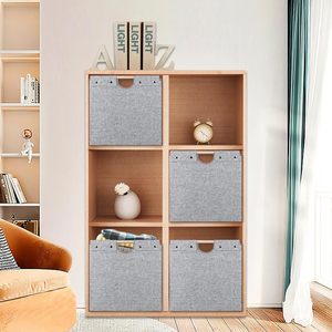 Cubos de almacenamiento plegables Contenedores de tela con asas de madera para estantes <span class=keywords><strong>Kallax</strong></span> - Product Image 4