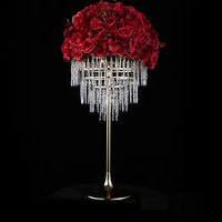 Support à fleurs de mariage en acrylique et métal fait main de luxe pour la décoration de table de fête ou de banquet