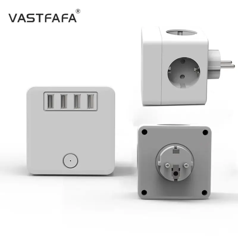 Vastfafa Low price 4 usb cube plug socket explosion poof plug&socket