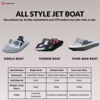 Mini jet-boat en aluminium personnalisé, bateau rapide pour les sports nautiques en plein air