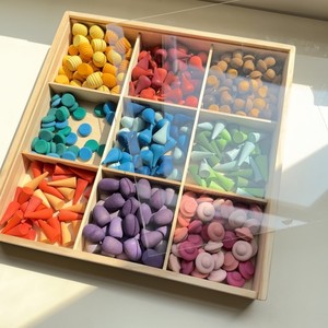 Dễ thương tự làm bằng gỗ nhỏ hạt Mandala khối xây dựng 5-7 năm giáo dục sớm sáng tạo trí tưởng tượng thích hợp đồ chơi giáo dục - Product Image 1