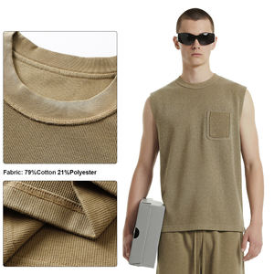 Blank Print Logo Custom Unisex Cotton Washed Distressed Streetwear Men's Tank <b>Top</b> Sleeveless <b>Vest</b> <b>Oversize</b> Vintage Tshirts - Product Image 3