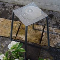 Tabouret carré d'extérieur en acier inoxydable pour cour, jardin, balcon, terrasse, café, salon de thé, restaurant, sièges de loisirs