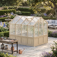 Serres de jardin écologiques en bois, serre potager en verre, kit complet avec aérations de toit pour jardins