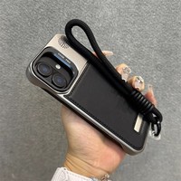 Couverture rigide sans fil avec lanière étui magnétique pour iPhone 16 15 14 Pro Max Plus 13 12 11 étuis de placage de support