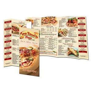 Free custom offset printing full color restaurant menu design restaurant menu print