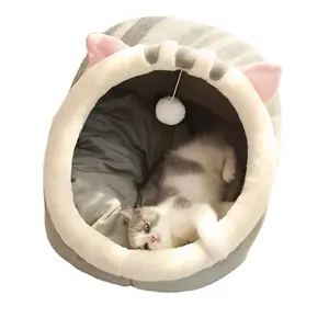 강아지 애완 동물 귀여운 따뜻한 플러시 빨 집 빌라 홈 반 동봉 계란 모양의 가구 카사 텐트 소파 고양이 침대 집