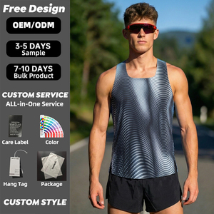 Men's Lightweight Breathable Moisture-Wicking Gym Tank Tops Summer Active Wear with Sporty Crew Neck Design for Training - Product Image 2