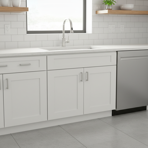 Mobile base da cucina moderno Sunique Sydney White Shaker, 30 pollici di larghezza, 24 pollici di profondità, da parete, con 2 cassetti - Product Image 3