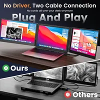 Extensor de Monitor Triple Portátil Universal P7 de 15.6 Pulgadas, FHD 1080P IPS, Plug & Play para MacBook Windows, Expansión de Pantalla Dual para Laptop