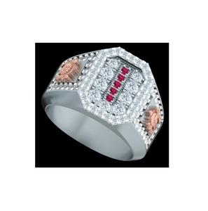 Moda 14Kt chapado en oro plata esterlina 925 clásico anillo Unisex Multi laboratorio cultivado diamantes estilo Hip Hop regalo perfecto aniversario - Product Image 1