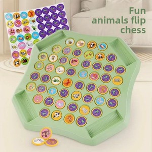 Jeu d'échecs double à retourner pour enfants, jouet éducatif transfrontalier avec pièces en plastique pour l'observation et l'entraînement de la concentration - Product Image 6