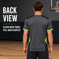 Kaos Latihan Basket Pria Custom, Cepat Kering, Trim Kontras, Kerah Bulat, untuk Klub Basket, Latihan Harian