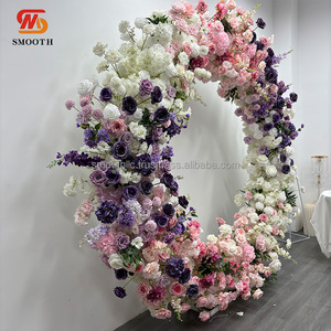 Arco Floral en Forma de Corazón Morado Brillante Especial para Mayoristas, Soporte para Arco de Boda, Accesorios para Bodas - Product Image 5