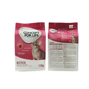 Customized Printing Stand Up Zipper Eight-side Sealing Cat Food Pet Feed Snacks Potato Crisps Fruit Food Packaging Bag