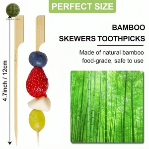 Brochetas de Bambú para Kebab, Brochetas Planas para Barbacoa de 15cm y 18cm, Brochetas Adana Indias para Kebab, Carne y <span class=keywords><strong>Camarones</strong></span> - Product Image 2