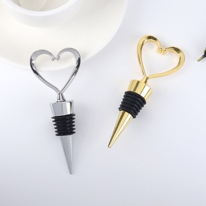Heart Shaped <b>Wine</b> <b>Stopper</b> Gold And Silver Zinc Alloy Sealing Bottle <b>Stopper</b> For <b>Wine</b> Preservation - Product Image 1