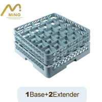 Caisse de rangement empilable en PP pour verres avec compartiments, boîte de transport réutilisable en plastique pour verres à vin, pour cuisine, placard, bar
