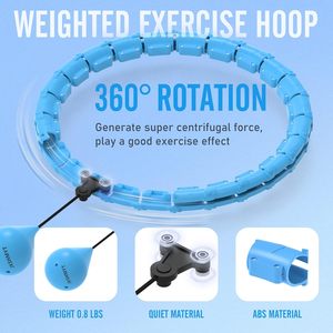 Aro de Ejercicio Inteligente con Peso Ajustable para Adultos, Pérdida de Peso, <span class=keywords><strong>Fitness</strong></span> Infinito, 24 Eslabones Desmontables, Portátil, para Mujeres, ABS - Product Image 3