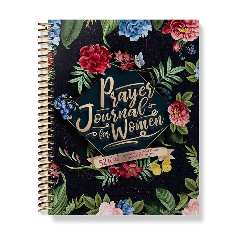 Fancy Op Maat Gemaakte Notebook Hardcover Spiraalvormige Ring Gebonden Gevoerd Christelijk Gezegend Christelijk Gebed En Bijbel Journaling Voor Vrouwen