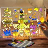 Tableau de Dessin Lumineux DIY pour Enfants, Effaçable, Graffiti Transparent, Acrylique Fluorescent, Éducatif, pour l'Exportation