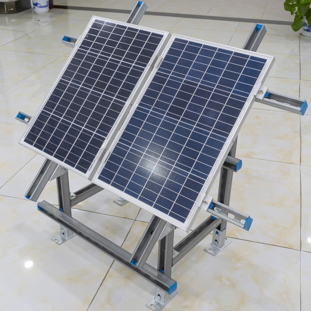 Ground Install Galvanized Channel Steel Rail Hardware Universal Solar Panel Pole Mount Fixed Bracket