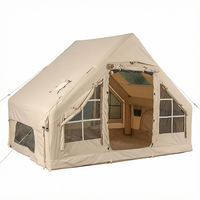 Grande tente de camping gonflable quatre saisons portable de 6,3 m², deux chambres, ouverture automatique rapide, 2 fenêtres de toit, Oxford imperméable