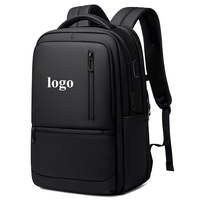 Sac à dos d'affaires pour homme avec logo personnalisé, résistant à l'eau, adapté aux trajets quotidiens et au travail, grande capacité, sac pour ordinateur portable 15 pouces
