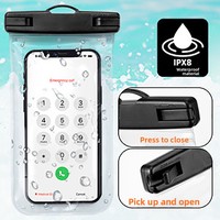 Sac étanche pour téléphone de plongée, IPX8, étanche et durable, double face, transparent haute définition, pour utilisation en extérieur