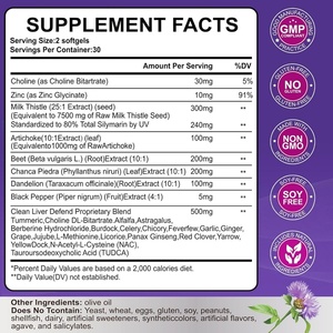 High Quality Private Label Milk Thistle & Dandelion & Beet Root <b>Liver</b> Cleanse Support Softgel <b>Liver</b> Protection - Product Image 2