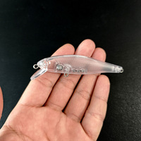NOUVEAU OEM 8,5 cm 7,8 g Vente en gros de leurres flottants Minnow Appâts transparents non peints Appâts durs en ABS pour la pêche au black-bass