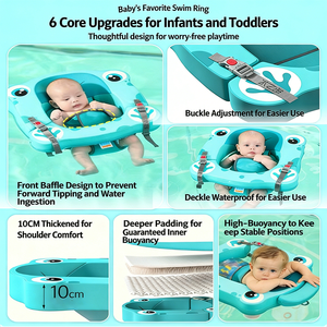 Anello Galleggiante per Neonati WaterDream Blu in PVC Non Gonfiabile 0-36M Ausilio per il Nuoto Ecologico Portatile Regolabile Sicuro - Product Image 3