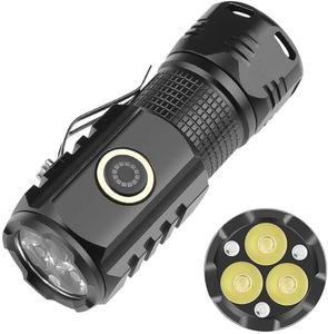 600 Lumen Tactical Flashlight Clip Lamp 3 Mini Sealed One Piece Body 4 Modes Type-c USB Charging IP54 Aluminum Alloy Work <b>Light</b> - Product Image 1