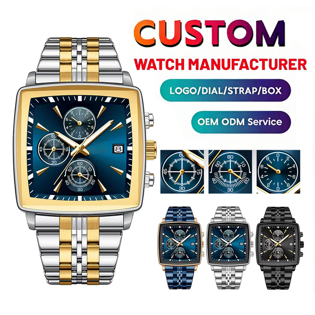 Brand Custom Design Analog Watch for Man Steel Luxury Waterproof Luminous Date Men Wristwatch Relojes Hombre