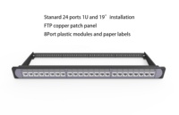 PM Series 19 pouces 1U Keystone Jack panneau de raccordement à fibre optique 24 ports 3m panneau gestionnaire de câbles fabriqué