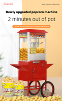 Machine à Popcorn Professionnelle Commerciale Industrielle Gaz ou Électrique à Air Chaud Mini Automatique Sucré Caramel Gourmet sur Roues à Vendre