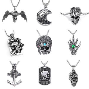 2025 yeni yaratıcı Punk Retro kafatası uzun zincir kolye çinko alaşım erkekler Hip Hop kolye - Product Image 2
